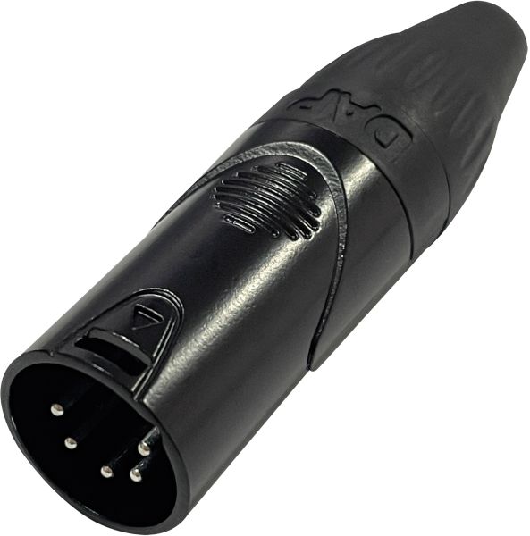 DAP-Audio XLR 5P X-Typ – Stecker, schwarze Endkappe, schwarzes Gehäuse
