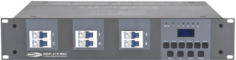 Showtec DDP-610S - Digitales Dimmerpack mit 6 Kanälen, 10-A-Sicherung