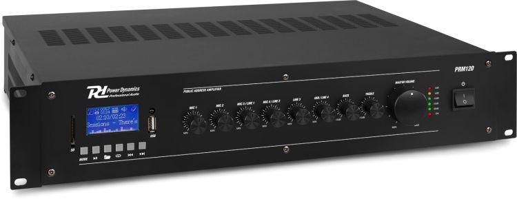 Power Dynamics PRM120 100V 6-CH Mixer-Verstärker 120W -B-Stock-