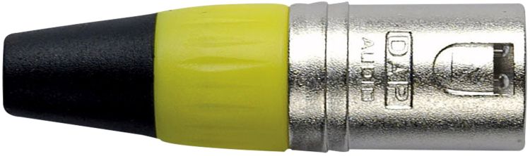 DAP XLR 3p. Verbinder male, Nickel/Endkappe Gelb