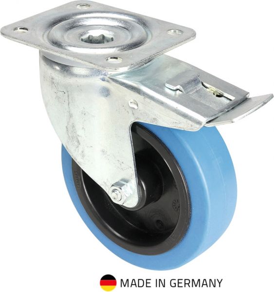 Tente 37036 - Lenkrolle 125 mm mit blauem Rad und Feststeller