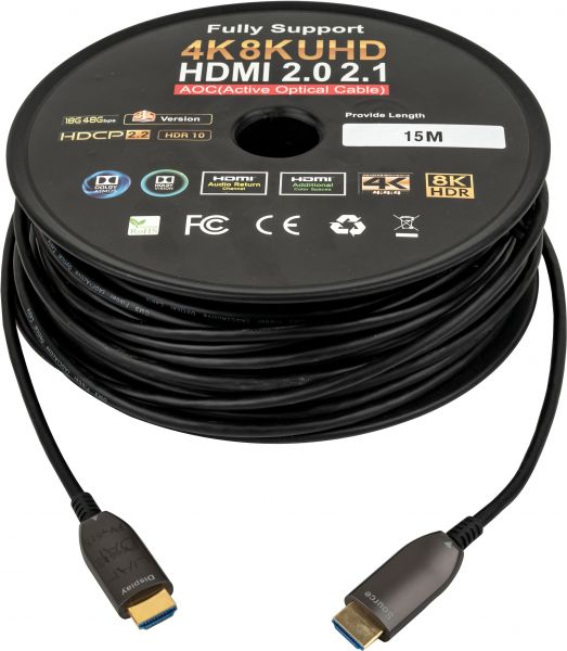 DAP-Audio HDMI 2.1 AOC 8K Fibre Cable Vergoldet - UHD - 15 m