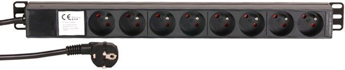 Adam Hall 19" Parts 87478 19" Steckdosenleiste 8-fach, französische Norm