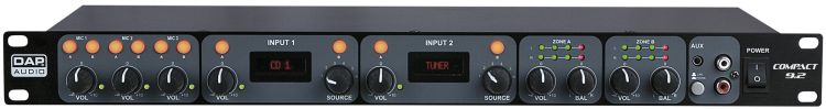 DAP-Audio Compact 9.2 9 Channel 1U install mixer, 2 zones