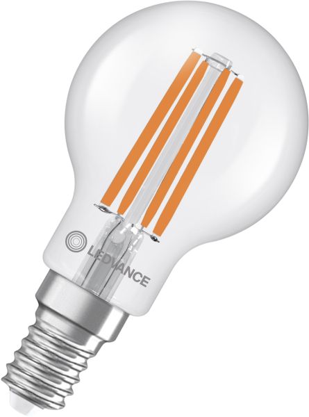 LEDVANCE LED Classic P 40 Glühfaden Energieeffizienzklasse A S 2,2 W 827 Klar E14
