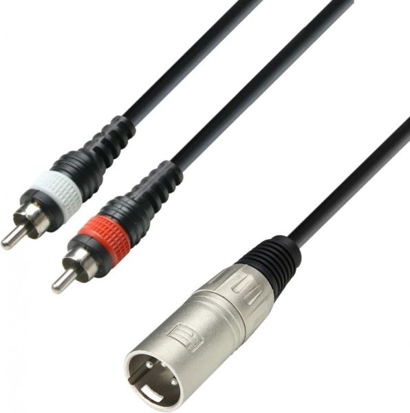 Adam Hall Cables K3 YMCC 0100 - Audiokabel XLR-Stecker auf 2 x RCA-Stecker