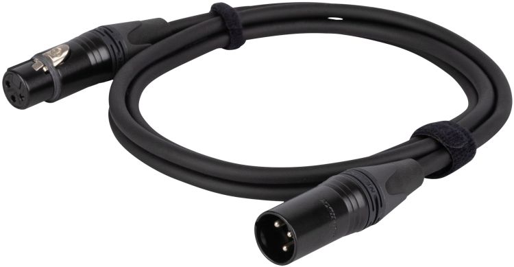 DAP-Audio FLN01 – Mikrofon-/Line-Kabel XLR M/F 3P Neutrik NC3-BAG Serie 0,75 m – versilbert