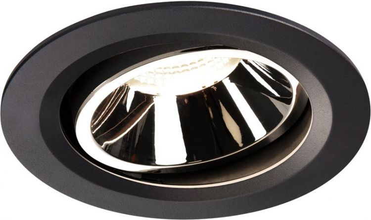 SLV NUMINOS® MOVE DL L, Indoor, luminaria empotrada de techo led negro/cromo 4000 K 40 °