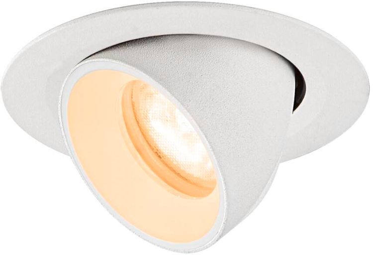 SLV NUMINOS® GIMBLE XS, Deckeneinbauleuchte, 2700 K, 55°, IP20, rund, weiß