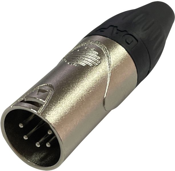 DAP-Audio XLR 5P X-Typ – Stecker, schwarze Endkappe, Nickelgehäuse