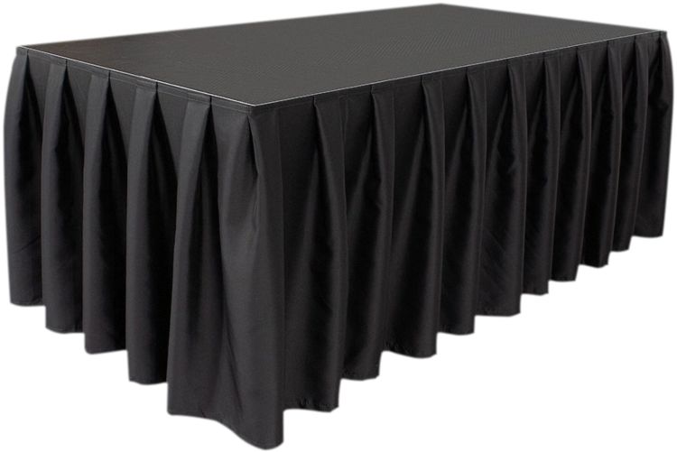 Wentex Stage Skirt MCS 300 g/m² Schwarz - 620 (W) x 60 (H) cm - gefaltet
