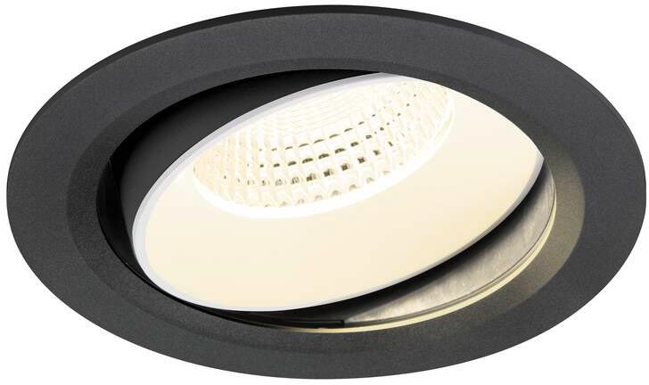 SLV NUMINOS® MOVE XL, Deckeneinbauleuchte, 4000 K, 55°, IP20, rund, schwarz / weiß