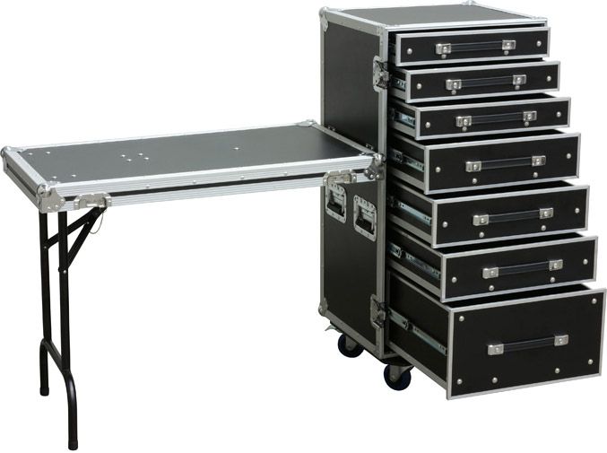 Power Dynamics PD-FA5 Ingenieurkoffer mit 7 Schubladen und Tisch
