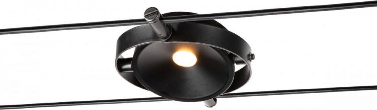 SLV DURNO, spot pour câble tendu T.B.T. TENSEO, intérieur, noir, LED, 6W, 2700K
