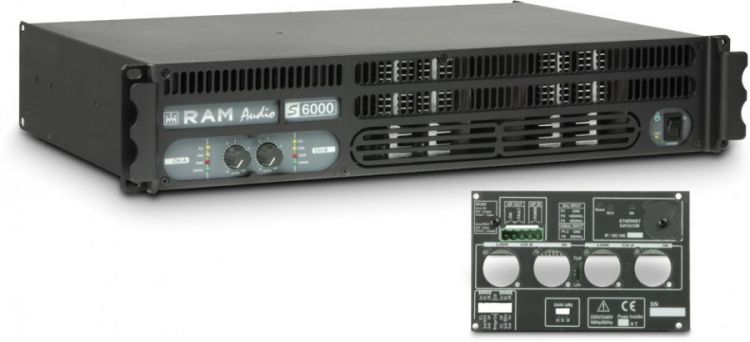Ram Audio S 6000 GPIO PA Endstufe 2 x 2950 W 2 Ohm inkl. GPIO-Modul