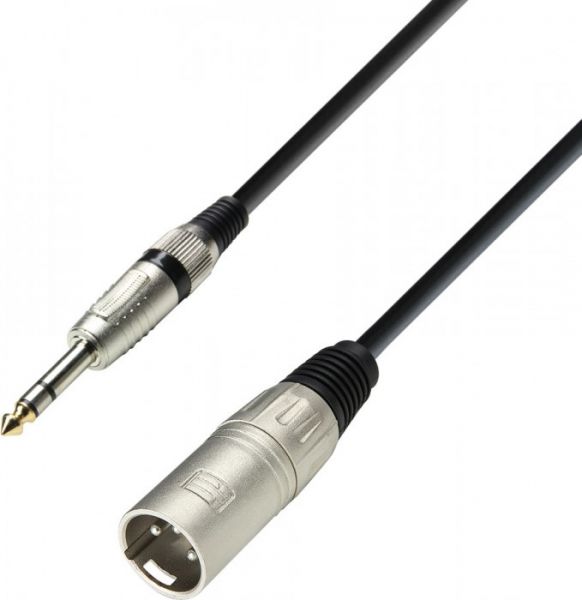 Adam Hall Cables K3 BMV 0300 Mikrofonkabel XLR male auf 6,3 mm Klinke ster