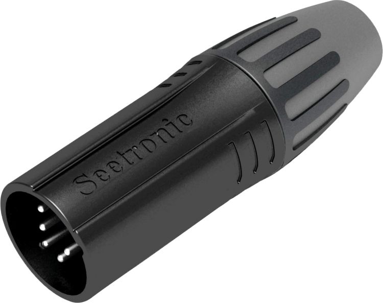 Seetronic XLR 5P Connector - male Silberkontakte - schwarzes Gehäuse