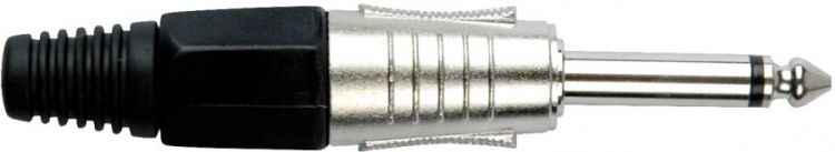 DAP 6.3 mm. Klinkeverbinder Mono, Nickel /Endkappe Schwarz