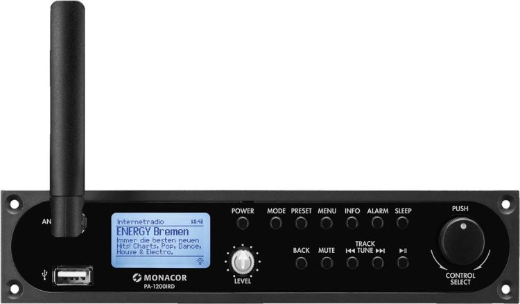 MONACOR PA-1200IRD Internetradio-DAB+-/FM-RDS-Tuner-Einschub mit USB-Schnittstelle