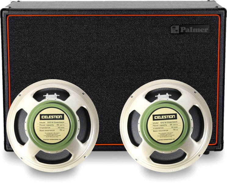 Palmer CAB 212 BX GBK - Gitarren Lautsprecherbox mit Celestion Greenback 2 x 12, Open-Back