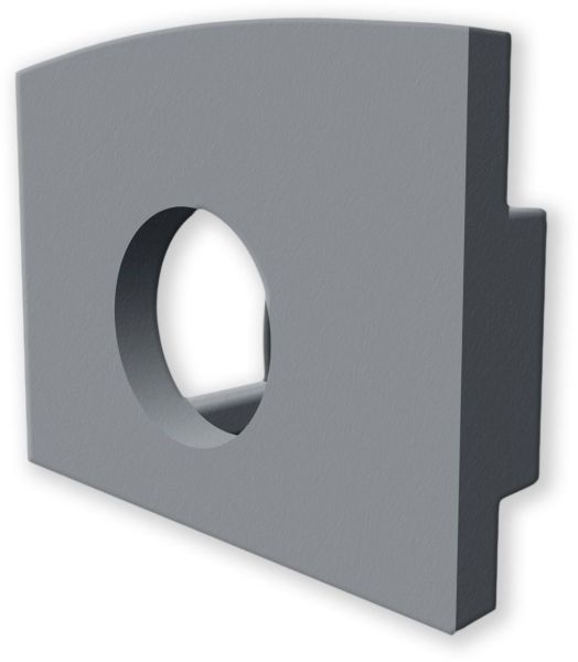 ISOLED Endkappe EC226 für Profil MAXI-AB V2, grau, mit Kabeldurchführung, 1 STK