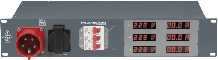 Showtec PSA-16A3S - 3x MCB, Schuko-Ausgang