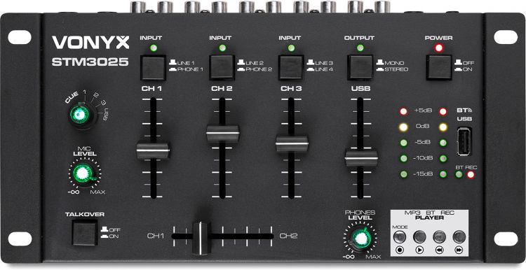 Vonyx STM3025 7-Kanal-Mischpult USB/MP3/BT