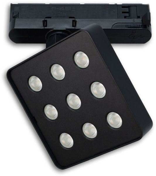 ISOLED 3-Phasen Schienen-Strahler MATRIX, 20W, 40°, schwarz, 4000K, UGR