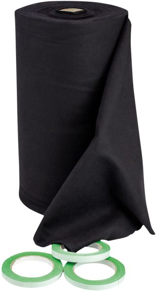 SHOWGEAR Deko-Molton 160 g/m² Rolle 0,4 m, 30 m Schwarz – 0,4 x 30 m (B x L)