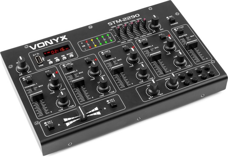 Vonyx STM2290 8-Kanal-Mischpult mit Soundeffekten USB/MP3/BT