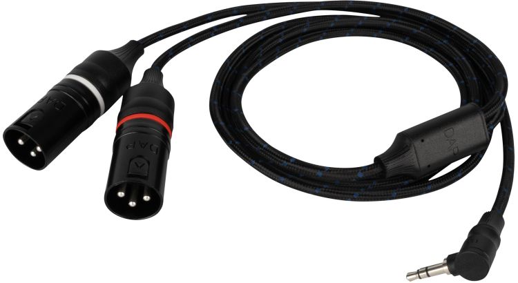 DAP-Audio FL117 – Stereo-90°-Miniklinkenstecker (Stecker) auf 2 galvanisch getrennte XLR/M 3P, 0,75