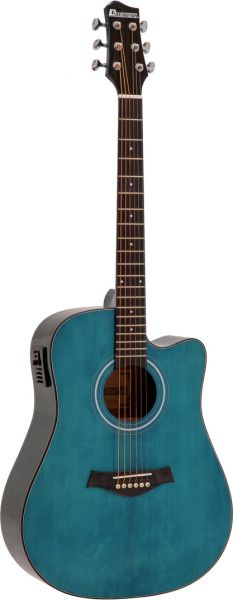 DIMAVERY STW-90 Westerngitarre, crystal blue