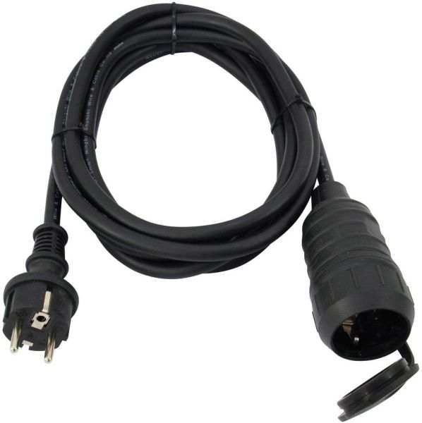 Schutzkontakt Verlängerung 3x1,5mm 3,0m konfektioniert mit Kunststoff Stecker/Kupplung IP44