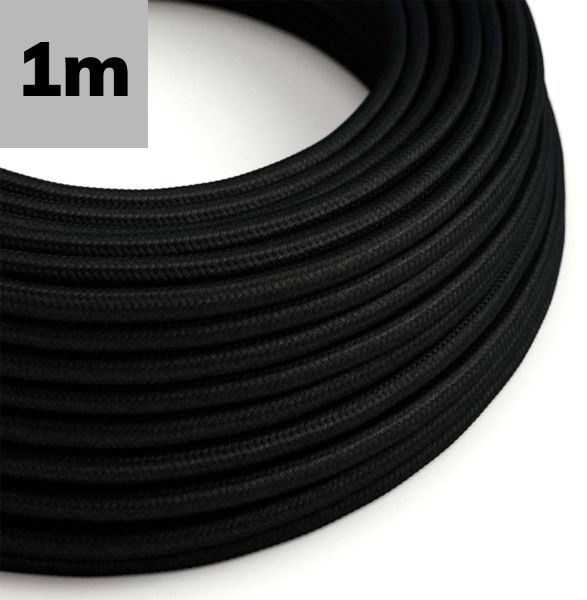 ISOLED Kabel Stoffummantelt, schwarz, 2x0.75mm² AWG18, Meterware