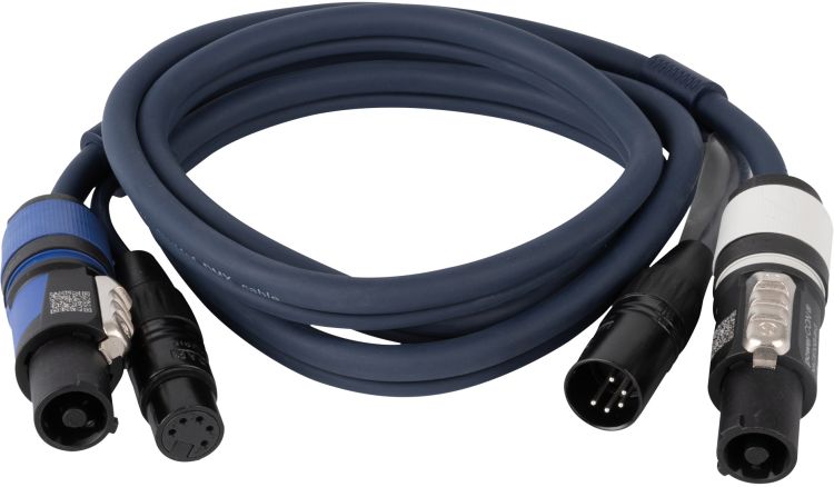 DAP-Audio FP18 Hybrid Cable - powerCON & 5-pin XLR - DMX / Power DMX & Strom - 150 cm