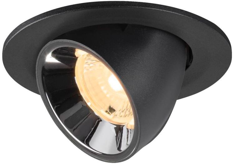 SLV NUMINOS® GIMBLE S, Deckeneinbauleuchte schwarz/chrom 3000 K 40°