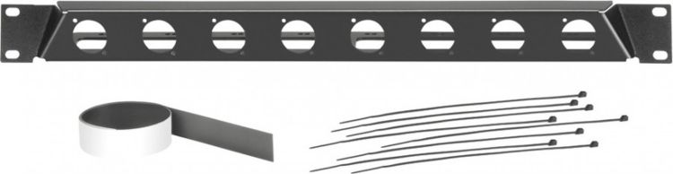 Adam Hall 19" Parts 872230 19" gewinkelte Rackblende für 8x D-TYPE Buchsen