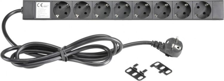 Adam Hall 19" Parts 87471 19" Steckdosenleiste 8-fach, VDE-zertifiziert