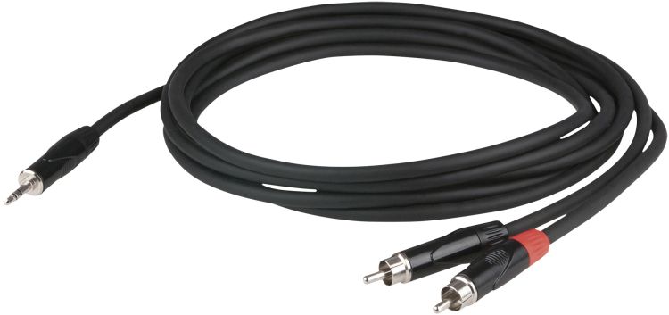 FLX30 - Stereo mini jack > 2 RCA Male 6m recessed jack body