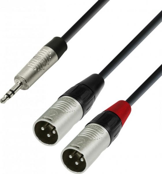 Adam Hall Cables K4 YWMM 0300 Audiokabel REAN 3,5 mm Klinke stereo auf 2 x