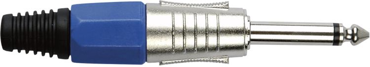 DAP 6.3 mm. Klinkeverbinder Mono, Nickel/ Endkappe Blau