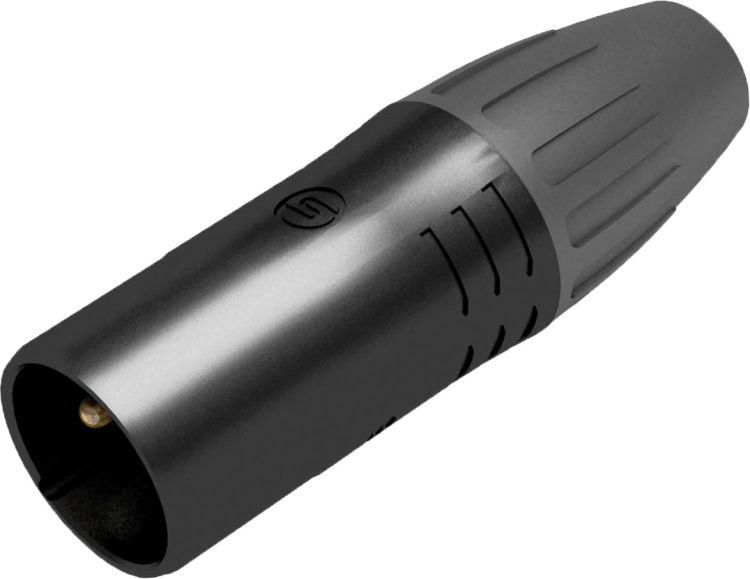 Seetronic XLR 3P Connector - male - IP65 Goldkontakte - schwarzes Gehäuse