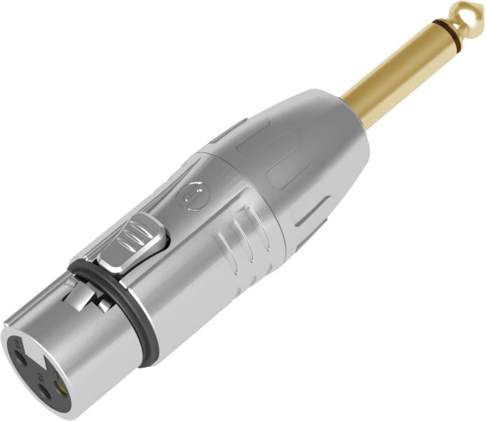 Seetronic XLR 3P female to Jack mono male Goldkontakte - silberfarbenes Gehäuse