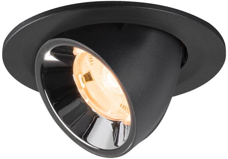 SLV NUMINOS® GIMBLE S, Deckeneinbauleuchte schwarz/chrom 2700 K 20°