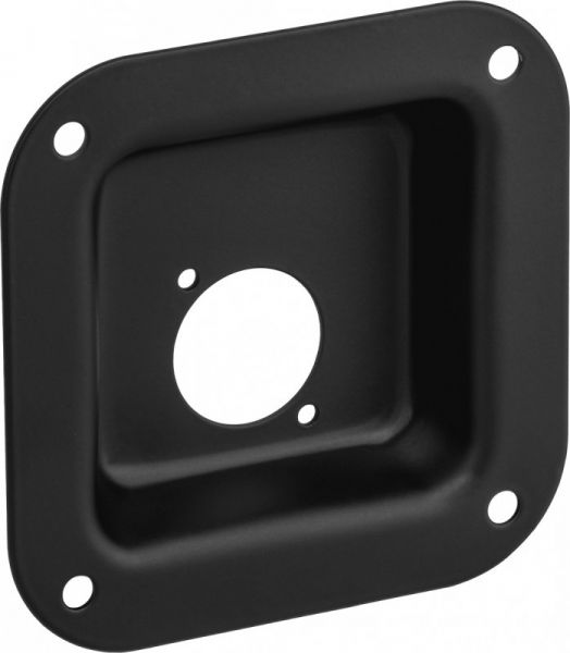 Adam Hall Hardware 87081 BLK - Stahl Einbauplatte für 1 x universal D-Type Buchse, schwarz