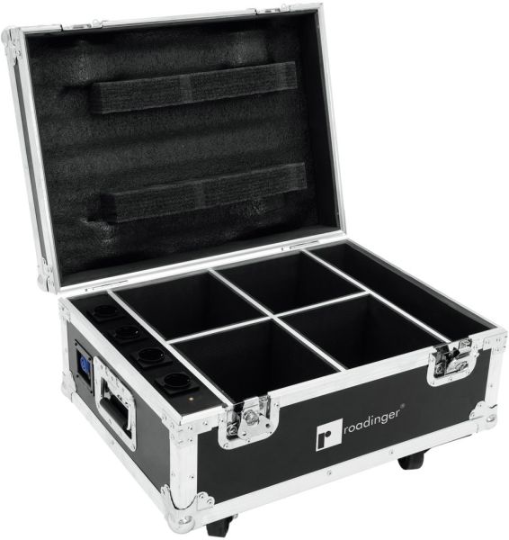 ROADINGER Flightcase 4x AKKU UP-4 QuickDMX mit Ladefunktion