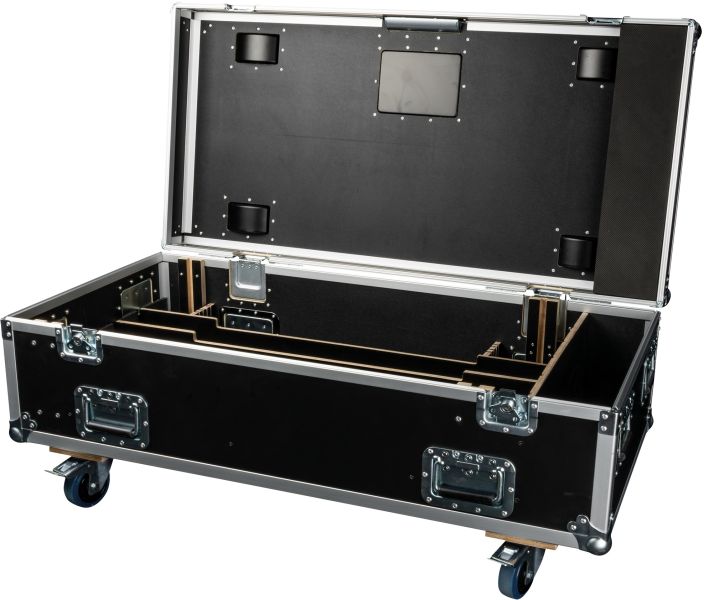 SHOWTEC-Koffer für 4x Photon Strobe/Wash/Sunstrip, Penn Elcom-Beschläge und schwenkbare Rollen mit