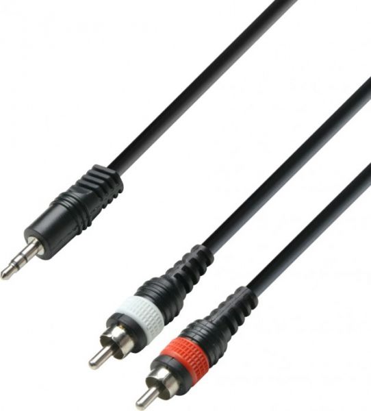 Adam Hall Cables K3 YWCC 0600 Audiokabel 3,5 mm Klinke stereo auf 2 x Cinc