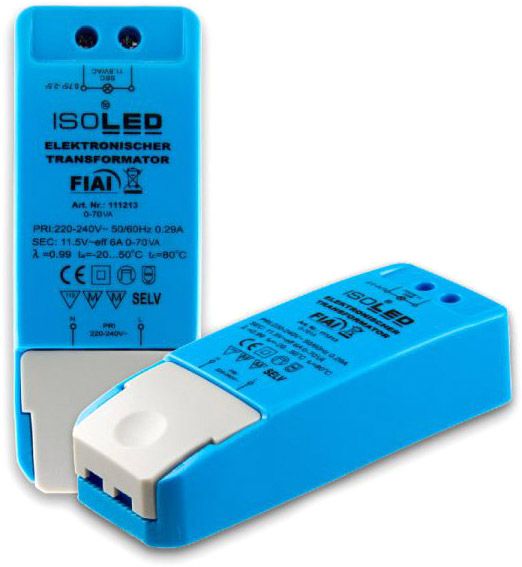 ISOLED LED Trafo 12V/AC, 0-70VA, dimmbar, SELV
