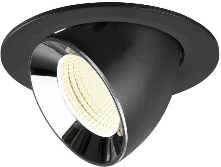 SLV NUMINOS® GIMBLE L, Deckeneinbauleuchte schwarz/chrom 4000 K 55°